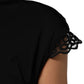Roberto Cavalli Black Bodycon Short Sleeves Dress