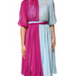 Dolce & Gabbana Fuchsia Light Blue Silk Two Tone Midi Dress