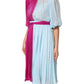Dolce & Gabbana Fuchsia Light Blue Silk Two Tone Midi Dress