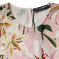 Dolce & Gabbana Pink Lily Printed Round Neck Blouse Top