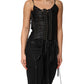 Dolce & Gabbana Black Eyelet Embellished Corset Style Top