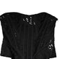 Dolce & Gabbana Black Strapless Floral Lace Bustier Cropped Top