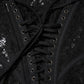 Dolce & Gabbana Black Strapless Floral Lace Bustier Cropped Top