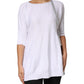 PINK MEMORIES White Cotton Short Sleeves Round Neck Blouse Top