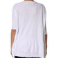 PINK MEMORIES White Cotton Short Sleeves Round Neck Blouse Top