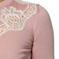 Dolce & Gabbana Pink Floral Lace Detailing Cardigan Sweater