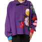 Dolce & Gabbana Purple Floral Print Cotton Long Sleeves Top