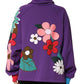 Dolce & Gabbana Purple Floral Print Cotton Long Sleeves Top