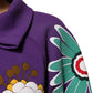 Dolce & Gabbana Purple Floral Print Cotton Long Sleeves Top