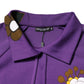Dolce & Gabbana Purple Floral Print Cotton Long Sleeves Top