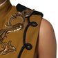 Dolce & Gabbana Yellow Crystal Cross Runway Vest Jacket Top