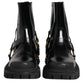 Dolce & Gabbana Black Leather Chelsea Men Short Boots Shoes