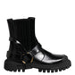 Dolce & Gabbana Black Leather Chelsea Men Short Boots Shoes