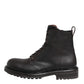 Dolce & Gabbana Dark Brown Leather Lace Up Mid Calf Boots Shoes