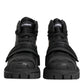 Dolce & Gabbana Black Leather Trekking Sneakers Boots Shoes