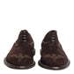 Dolce & Gabbana Brown Velvet Lace Up Oxford Dress Shoes