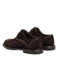 Dolce & Gabbana Brown Velvet Lace Up Oxford Dress Shoes