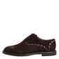 Dolce & Gabbana Brown Velvet Lace Up Oxford Dress Shoes