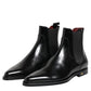 Dolce & Gabbana Black Leather MILLENIALS Mid Calf Boots Shoes