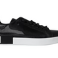 Dolce & Gabbana Black Calf Leather Portofino Sneakers Shoes