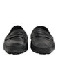 Dolce & Gabbana Black Leather Slip On Mocassin Loafer Shoes