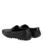 Dolce & Gabbana Black Leather Slip On Mocassin Loafer Shoes