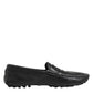 Dolce & Gabbana Black Leather Slip On Mocassin Loafer Shoes