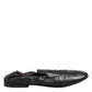 Dolce & Gabbana Black Leather Slip On Men Flat Loafers Shoes