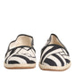 Dolce & Gabbana Black White Stripes Flat Espadrille Shoes