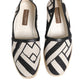 Dolce & Gabbana Black White Stripes Flat Espadrille Shoes