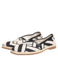 Dolce & Gabbana Black White Stripes Flat Espadrille Shoes