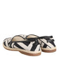 Dolce & Gabbana Black White Stripes Flat Espadrille Shoes