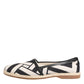 Dolce & Gabbana Black White Stripes Flat Espadrille Shoes