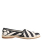 Dolce & Gabbana Black White Stripes Flat Espadrille Shoes