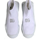 Dolce & Gabbana White Silver Slip On Wave Socks Sneakers Shoes