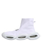 Dolce & Gabbana White Silver Slip On Wave Socks Sneakers Shoes