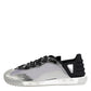 Dolce & Gabbana Silver Black Nylon NS1 Low Top Men Sneakers Shoes