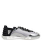 Dolce & Gabbana Silver Black Nylon NS1 Low Top Men Sneakers Shoes