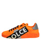 Dolce & Gabbana Orange Portofino Logo Tape Men Sneakers Shoes