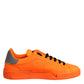 Dolce & Gabbana Orange Portofino Logo Tape Men Sneakers Shoes