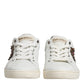 Dolce & Gabbana White Silver Sacred Heart Men Sneakers Shoes