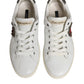 Dolce & Gabbana White Silver Sacred Heart Men Sneakers Shoes