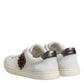 Dolce & Gabbana White Silver Sacred Heart Men Sneakers Shoes