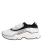 Dolce & Gabbana White Black Logo Plaque Daymaster Men Sneakers Shoes
