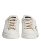Dolce & Gabbana White Red Leather Logo Low Top Sneakers Shoes