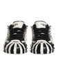 Dolce & Gabbana Black White Studded Low Top Sneakers Shoes