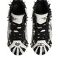 Dolce & Gabbana Black White Studded Low Top Sneakers Shoes