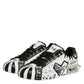 Dolce & Gabbana Black White Studded Low Top Sneakers Shoes