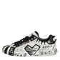 Dolce & Gabbana Black White Studded Low Top Sneakers Shoes