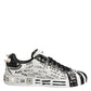 Dolce & Gabbana Black White Studded Low Top Sneakers Shoes